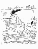 Een kleurplaat van  winnie de poeh - eyore